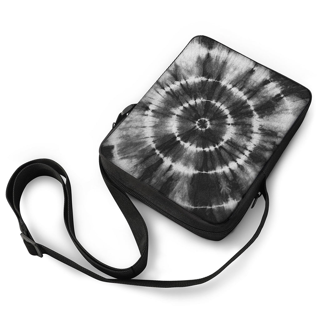 Black And White Tie Dye Print Rectangular Crossbody Bag