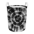 Black And White Tie Dye Print Round Laundry Basket