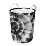 Black And White Tie Dye Print Round Laundry Basket