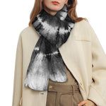Black And White Tie Dye Print Scarf