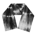 Black And White Tie Dye Print Scarf