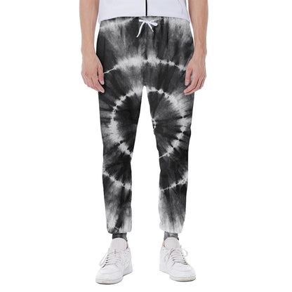 Black And White Tie Dye Print Scuba Joggers