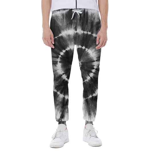 Black And White Tie Dye Print Scuba Joggers