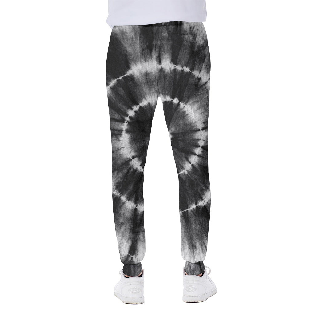 Black And White Tie Dye Print Scuba Joggers