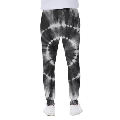 Black And White Tie Dye Print Scuba Joggers