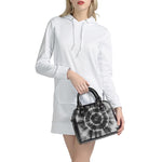 Black And White Tie Dye Print Shoulder Handbag