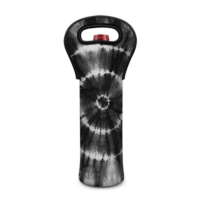 Black And White Tie Dye Print Single Neoprene Wine Tote