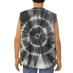 Black And White Tie Dye Print Sleeveless Baseball Jersey