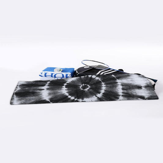 Black And White Tie Dye Print Sports Towel