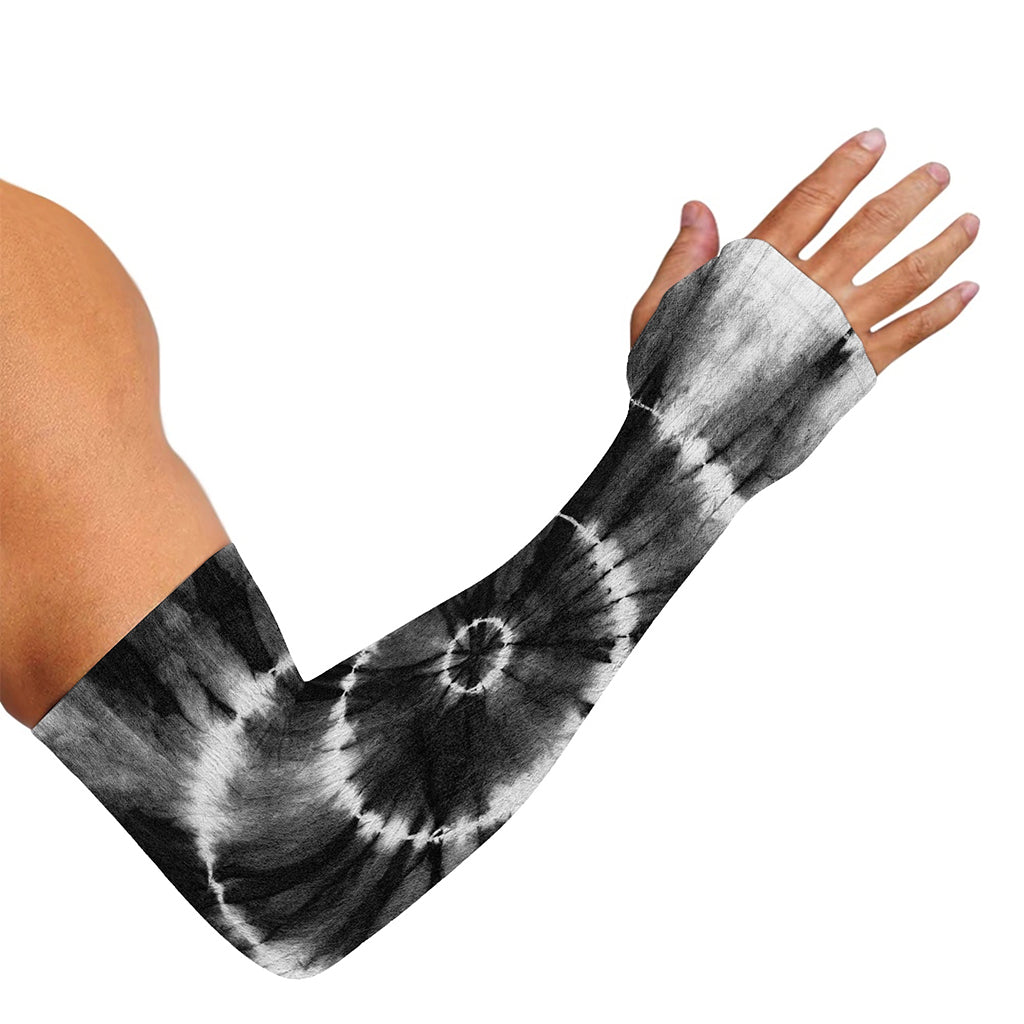 Black And White Tie Dye Print Sun Protection Arm Sleeves