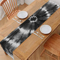Black And White Tie Dye Print Table Runner
