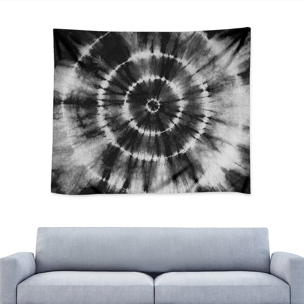 Black And White Tie Dye Print Tapestry