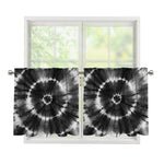 Black And White Tie Dye Print Tier Curtains