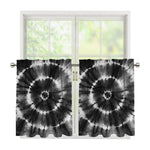 Black And White Tie Dye Print Tier Curtains