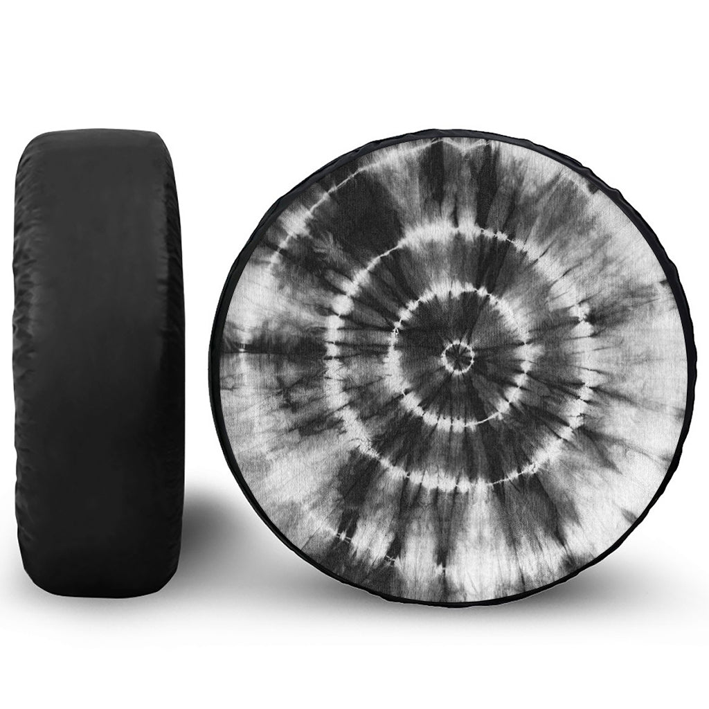 Black And White Tie Dye Print Tire Cover