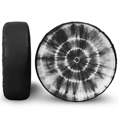 Black And White Tie Dye Print Tire Cover