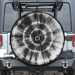 Black And White Tie Dye Print Tire Cover With Camera Hole