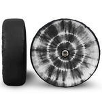 Black And White Tie Dye Print Tire Cover With Camera Hole