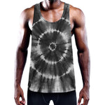 Black And White Tie Dye Print Training Tank Top