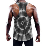Black And White Tie Dye Print Training Tank Top