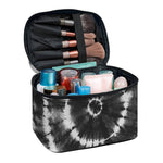 Black And White Tie Dye Print Travel Makeup Bag