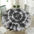 Black And White Tie Dye Print Waterproof Round Tablecloth
