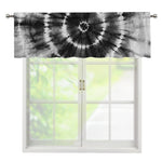 Black And White Tie Dye Print Window Valance