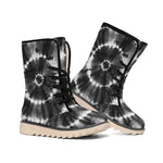 Black And White Tie Dye Print Winter Boots