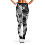 Black And White Tie Dye Print Women's Leggings