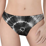 Black And White Tie Dye Print Women's Thong