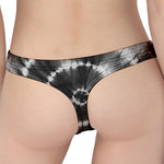Black And White Tie Dye Print Women's Thong