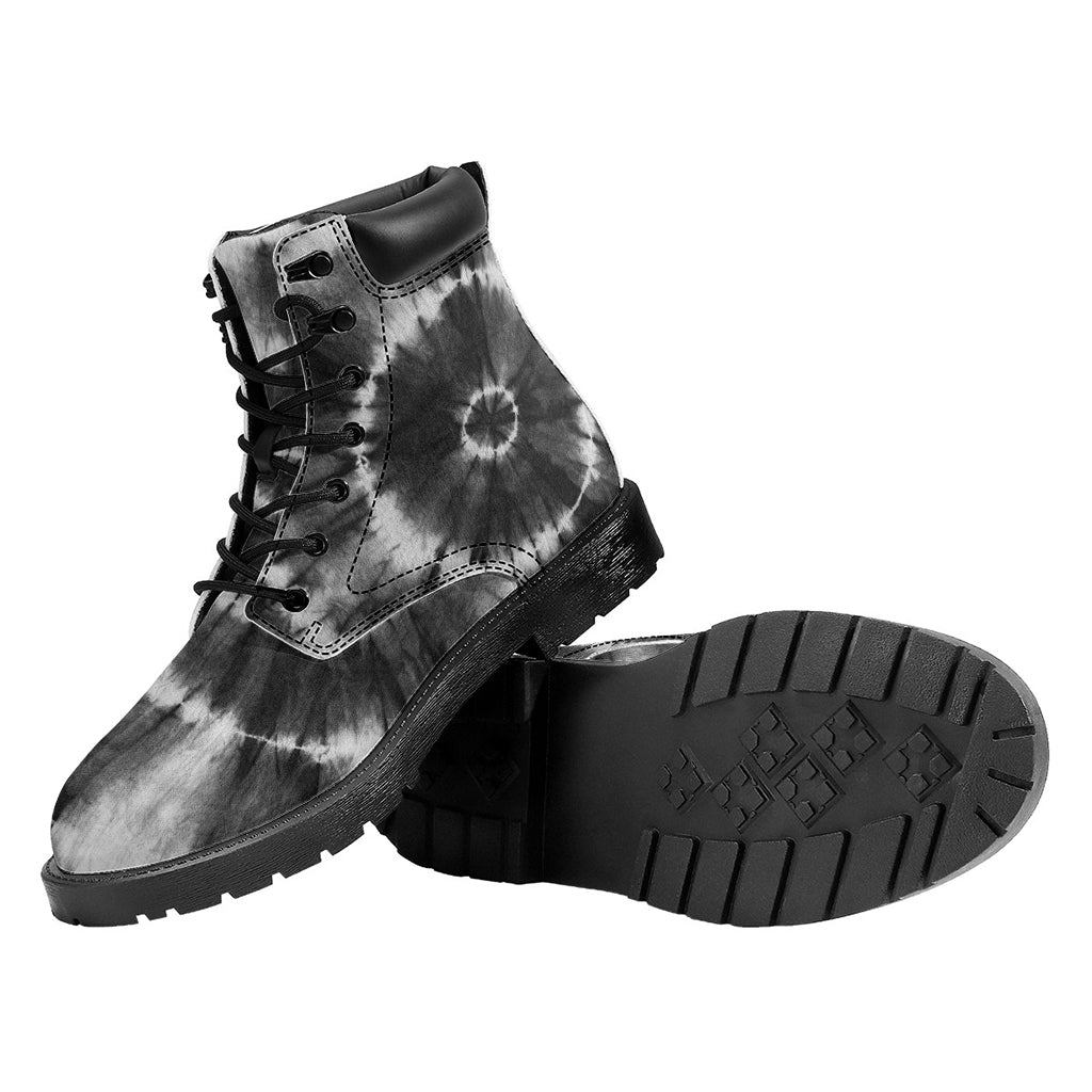 Black And White Tie Dye Print Work Boots