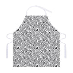 Black And White Tiger Pattern Print Adjustable Apron