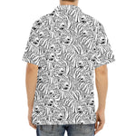Black And White Tiger Pattern Print Aloha Shirt