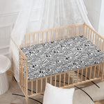 Black And White Tiger Pattern Print Baby Crib Sheet