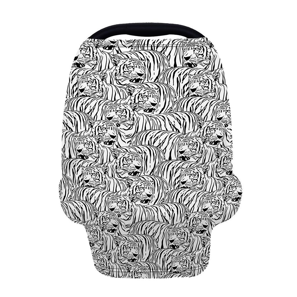 Black And White Tiger Pattern Print Baby Seat Cover
