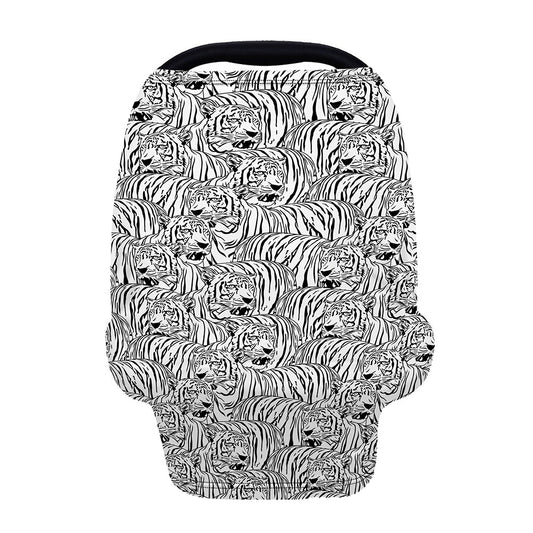 Black And White Tiger Pattern Print Baby Seat Cover