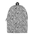 Black And White Tiger Pattern Print School Backpack