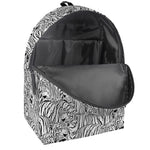Black And White Tiger Pattern Print Backpack