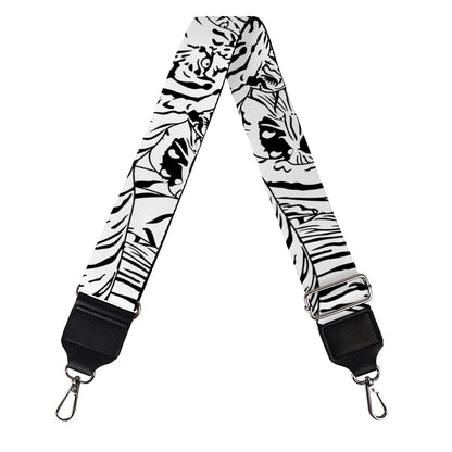 Black And White Tiger Pattern Print Bag Strap