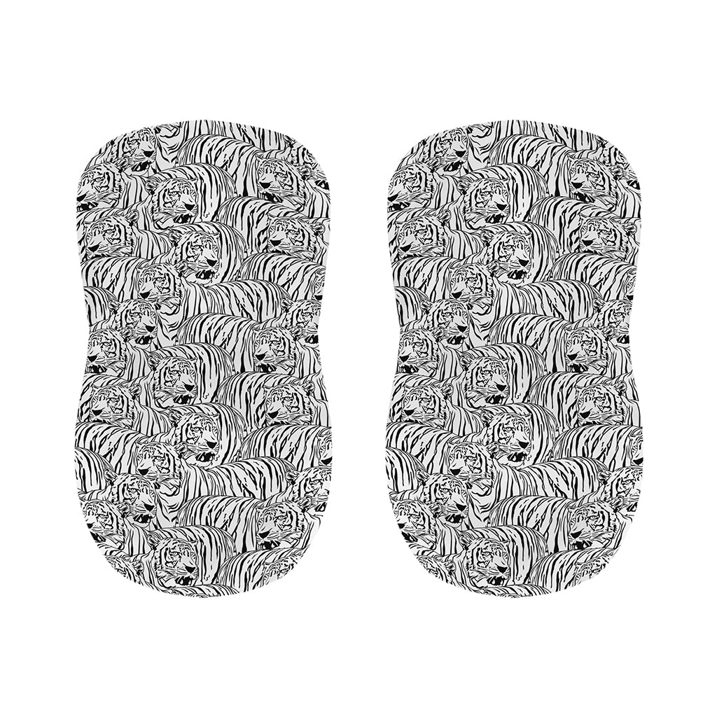 Black And White Tiger Pattern Print Bar Stool Covers