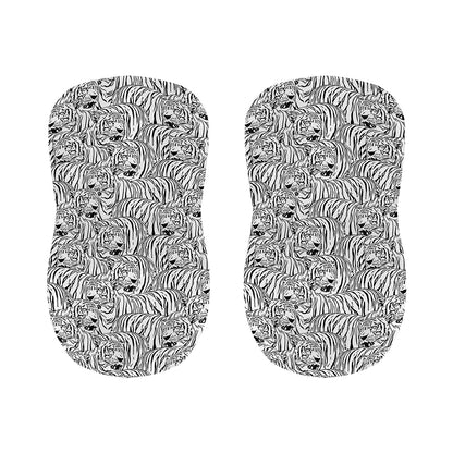 Black And White Tiger Pattern Print Bar Stool Covers