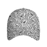 Black And White Tiger Pattern Print Baseball Cap