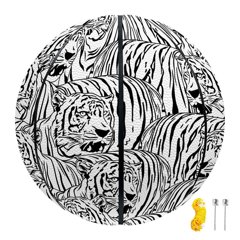 Black And White Tiger Pattern Print Basketball