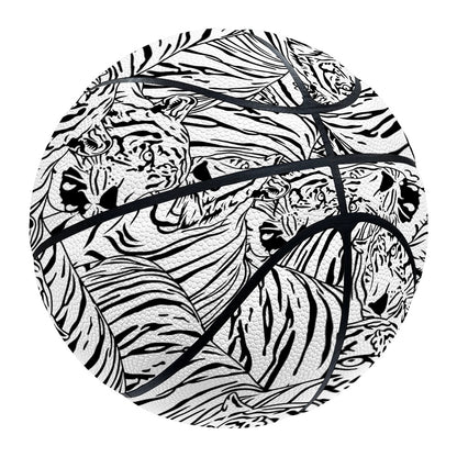 Black And White Tiger Pattern Print Basketball