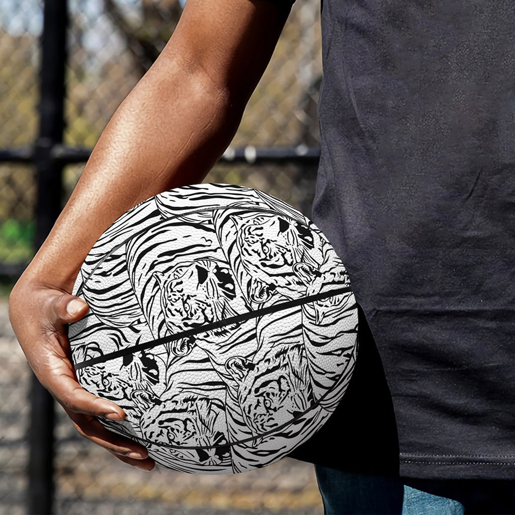 Black And White Tiger Pattern Print Basketball