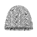 Black And White Tiger Pattern Print Beanie
