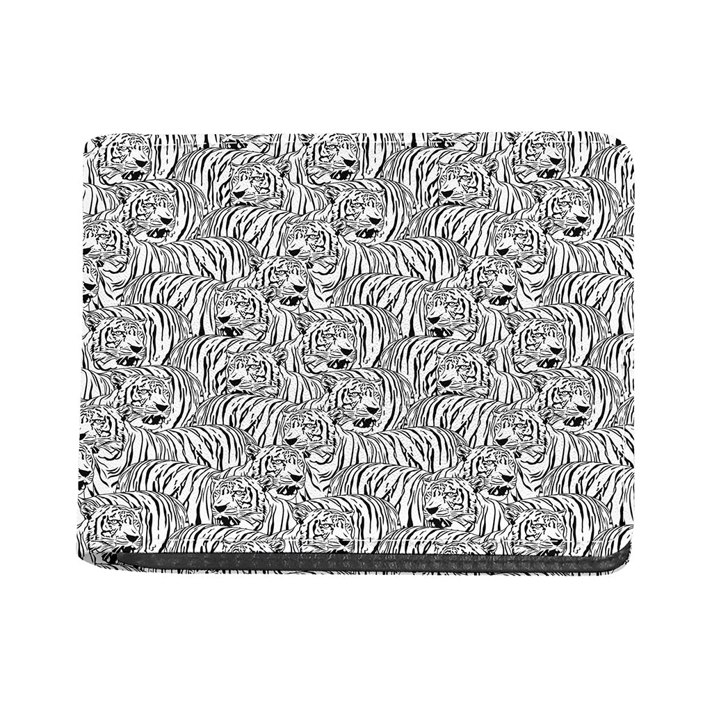 Black And White Tiger Pattern Print Bifold Wallet