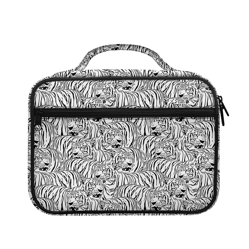 Black And White Tiger Pattern Print Briefcase Bible Bag