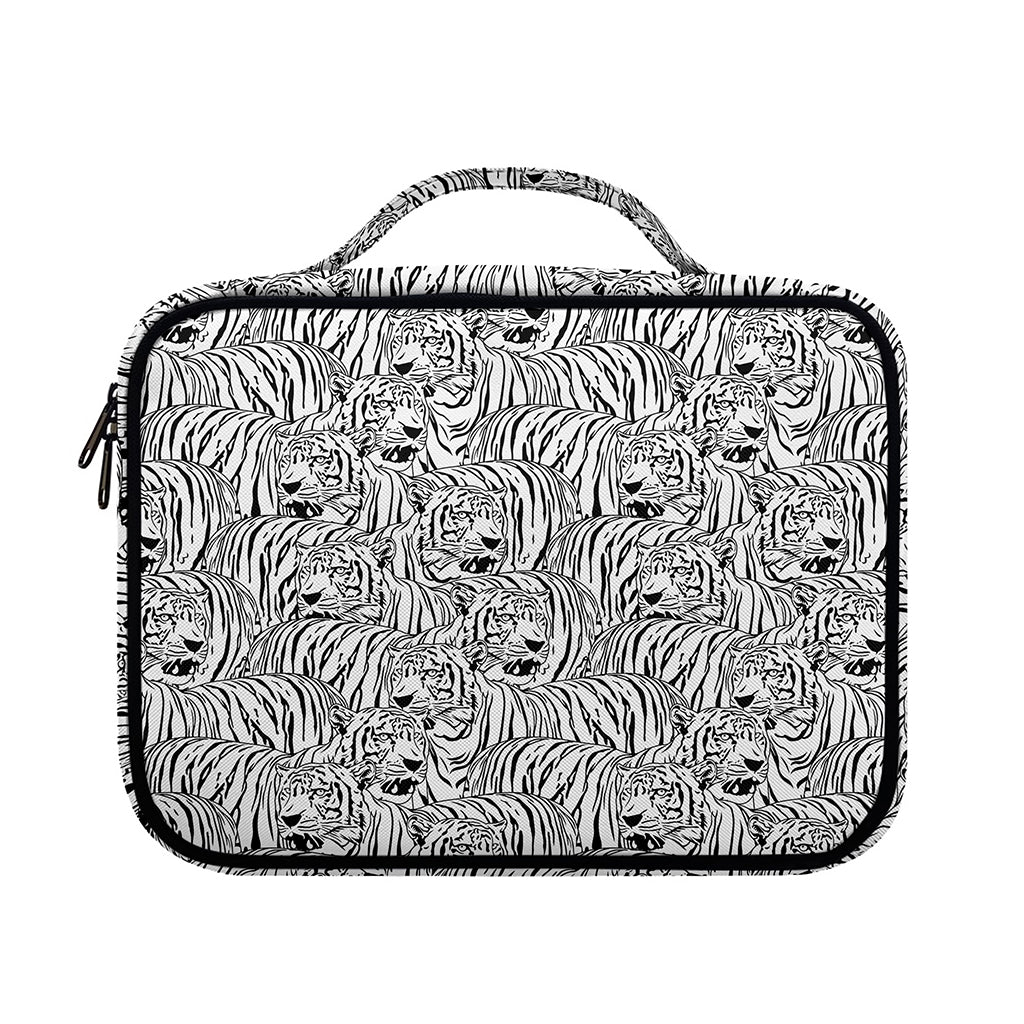 Black And White Tiger Pattern Print Briefcase Bible Bag